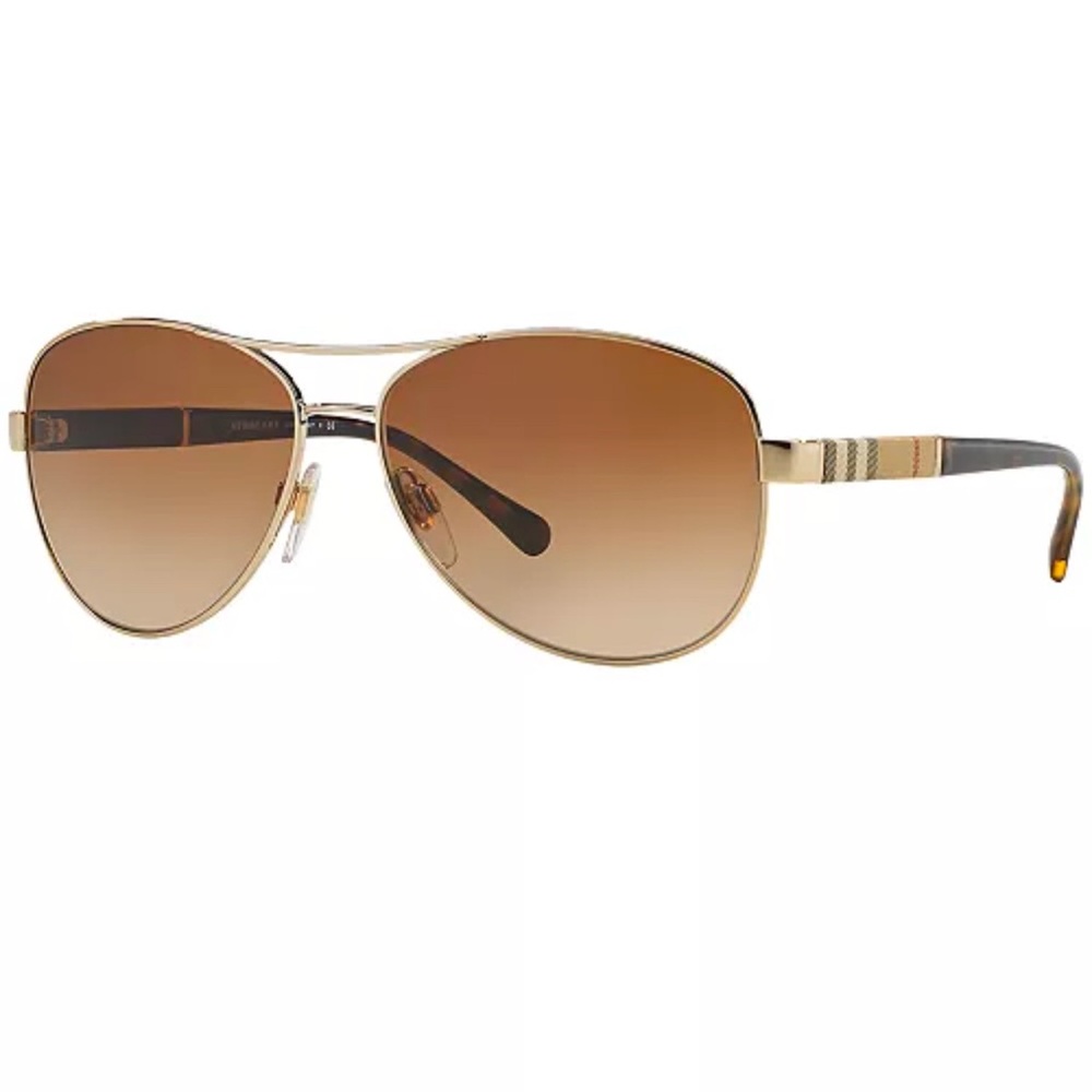 Authentic, like new, Burberry Aviators, Polarized, GOLD LIGHT/BROWN GRADIENT